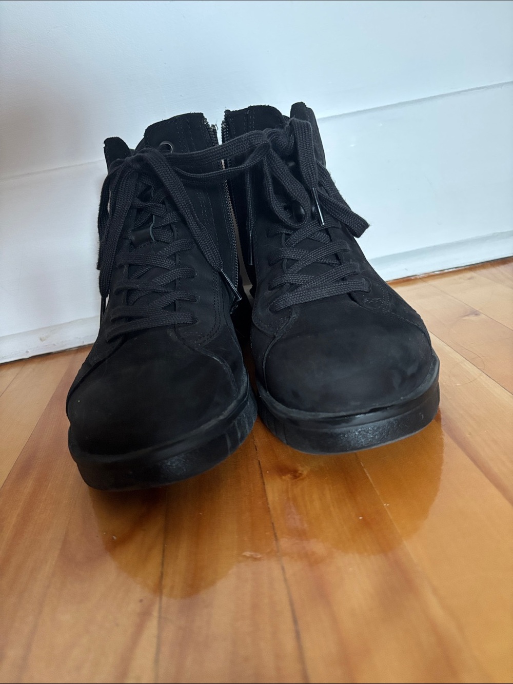 Women's Black Lace-Up Ankle Booties